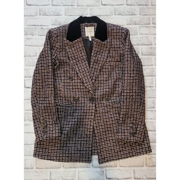 Avec Les Filles Black and Brown Plaid Blazer - Picture 2 of 7